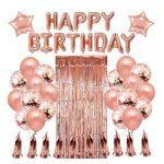 Kit party decor Happy Birthday roz-gold/transparent
