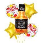 Kit 5 baloane folie Happy Birthday Whiskey Party