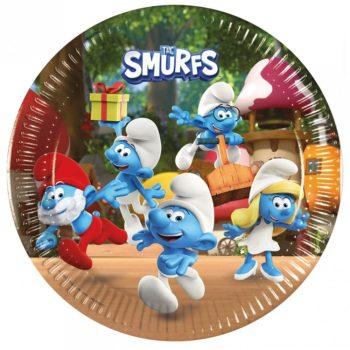 Set 8 farfurii party 23 cm Strumfi