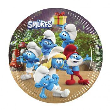 Set 8 farfurii party 20 cm Strumfi