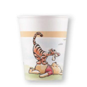 Set 8 pahare carton Winnie the Pooh, 200 ml