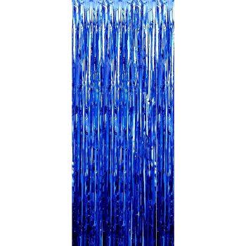 Perdea decorativa franjuri albastre, 100x200cm