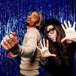 Perdea decorativa franjuri albastre, 100x200cm - imagine 2