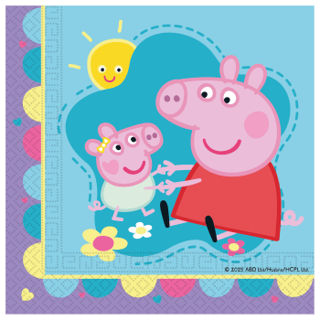Set 20 servetele copii Peppa Pig Love 33x33 cm 2 straturi FSC Procos Grecia, servetele party colorate