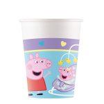 Set 8 pahare carton Peppa Pig Love, 200 ml