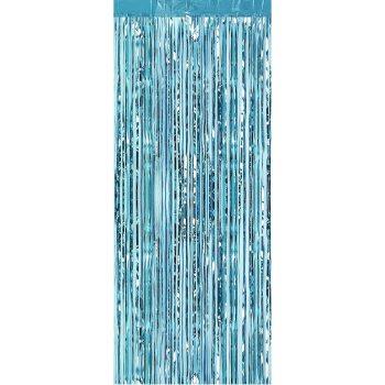 Perdea decorativa franjuri bleu, 100x200cm