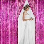 Perdea decorativa franjuri roz-fuchsia, 100x200cm - imagine 2