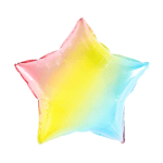 Balon folie 45 cm uni stea curcubeu