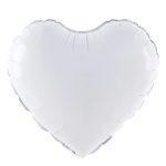 Balon folie 45 cm uni inima alba
