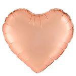 Balon folie 45 cm uni inima roz-gold