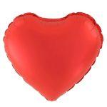 Balon folie 80 cm uni inima rosu mat