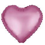 Balon folie 45 cm uni inima roz inchis mat