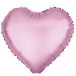 Balon folie 45 cm uni inima roz mat