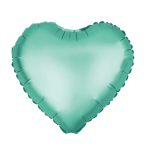 Balon folie 45 cm uni inima verde mat