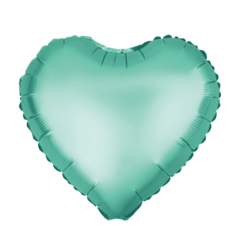 Balon folie 45 cm uni inima verde mat
