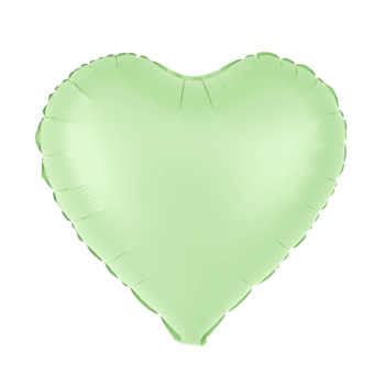 Balon folie 45 cm uni inima verde fistic
