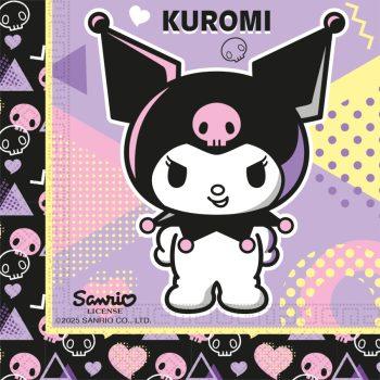 Set 20 servetele party Kuromi, 33x33cm