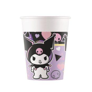 Set 8 pahare party Kuromi, 200ml