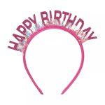 Coronita fuchsia Happy Birthday marime universala