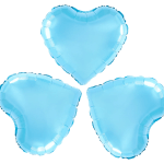 Set 3 baloane inimi bleu, 25cm