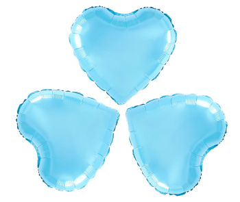 Set 3 baloane inimi bleu, 25cm