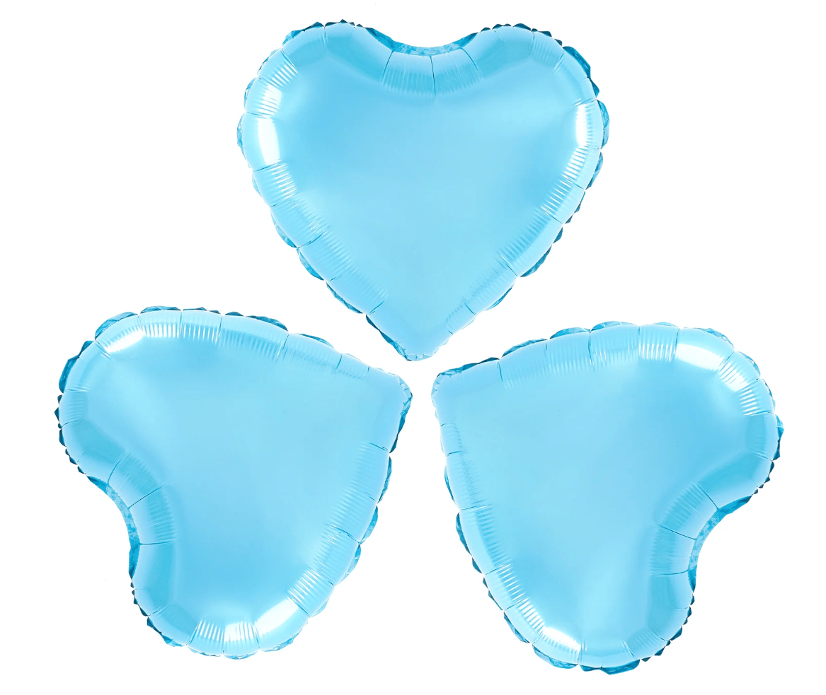 Set 3 baloane inimi bleu, 25cm Set 3 baloane inimi bleu, 25cm