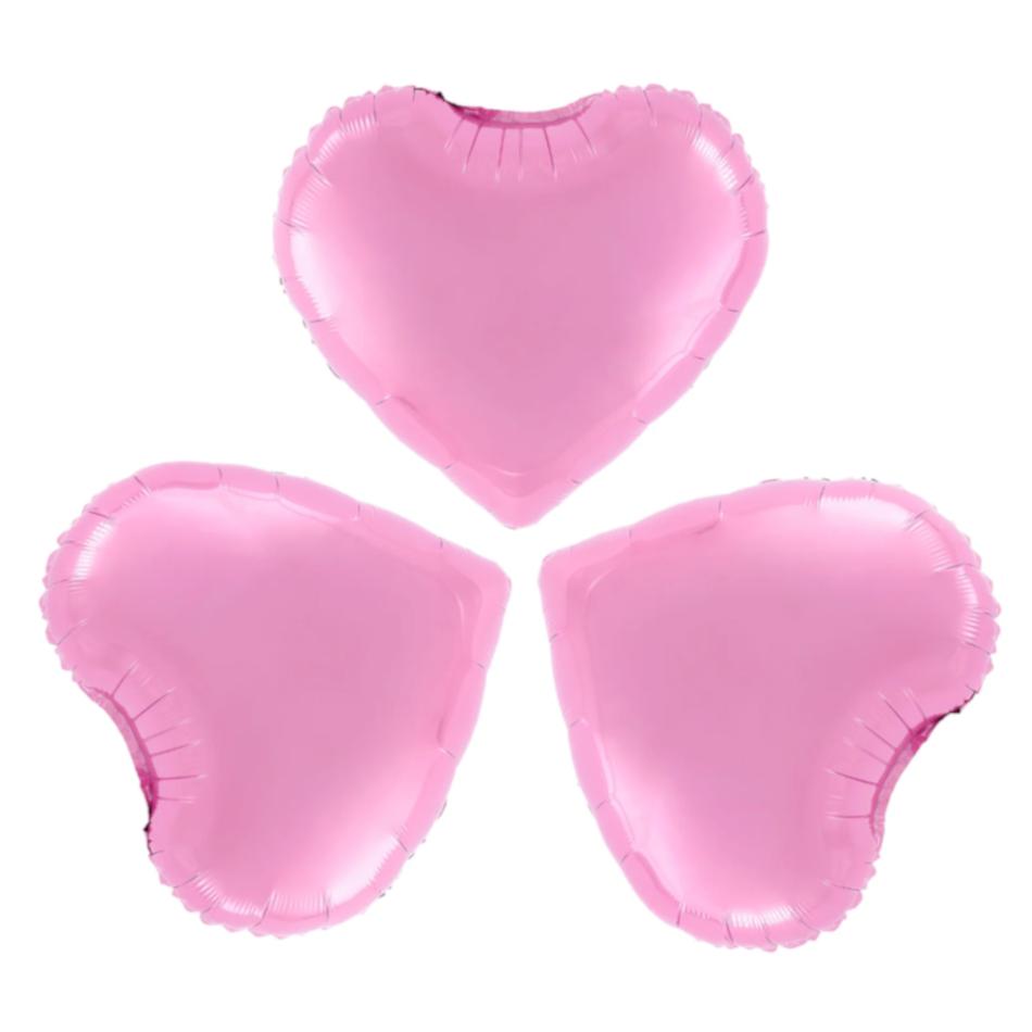 3 roz Set 3 baloane inimi roz, 25cm - imagine 1