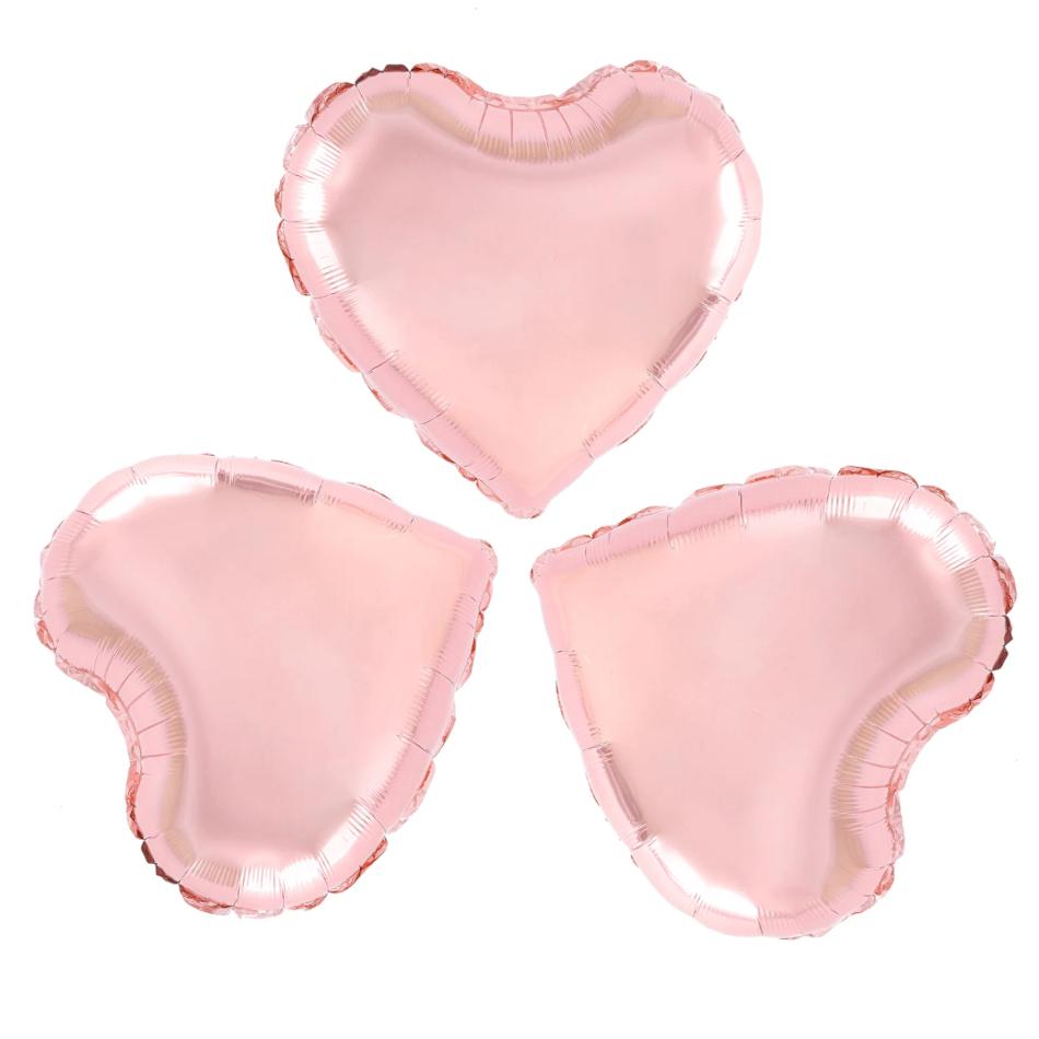 Set 3 baloane inimi rose-gold, 25cm Set 3 baloane inimi rose-gold, 25cm