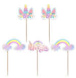 Set 5 toppere tort, Unicorn Rainbow