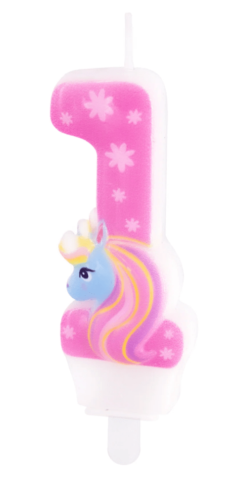 Lumanare cifra 1 roz Unicorn 8.2cm Lumanare cifra 1 roz Unicorn 8.2cm