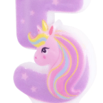 Lumanare cifra 5 lila Unicorn 8.2cm