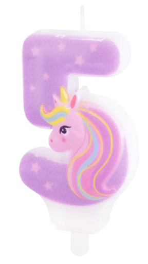 Lumanare cifra 5 lila Unicorn 8.2cm Lumanare cifra 5 lila Unicorn 8.2cm