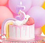 Lumanare cifra 5 lila Unicorn 8.2cm - imagine 2
