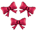 Set 3 baloane funde rosu inchis, 55x42cm