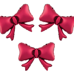 Set 3 baloane funde rosu inchis, 55x42cm