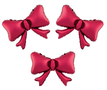 Set 3 baloane funde rosu inchis, 55x42cm