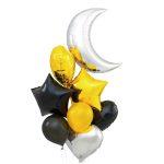 Kit baloane Lună, mix auriu/negru– 8 buc.