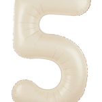 Balon folie figurina crem cifra 5, 100cm